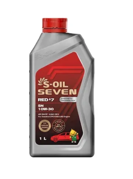Масло S-OIL RED#7 10W30 SN/CF (п/синт) 1л