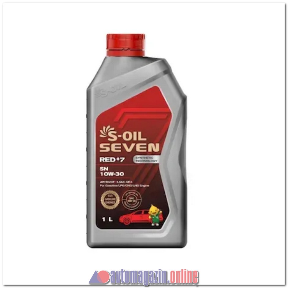 Масло S-OIL RED#7 10W30 SN/CF (п/синт) 1л (марк)