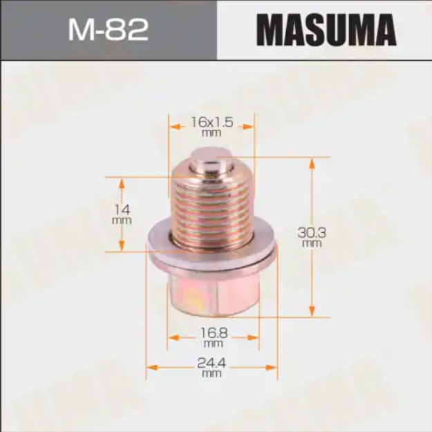 Болт маслосливной MASUMA M-82 (с магнитом)