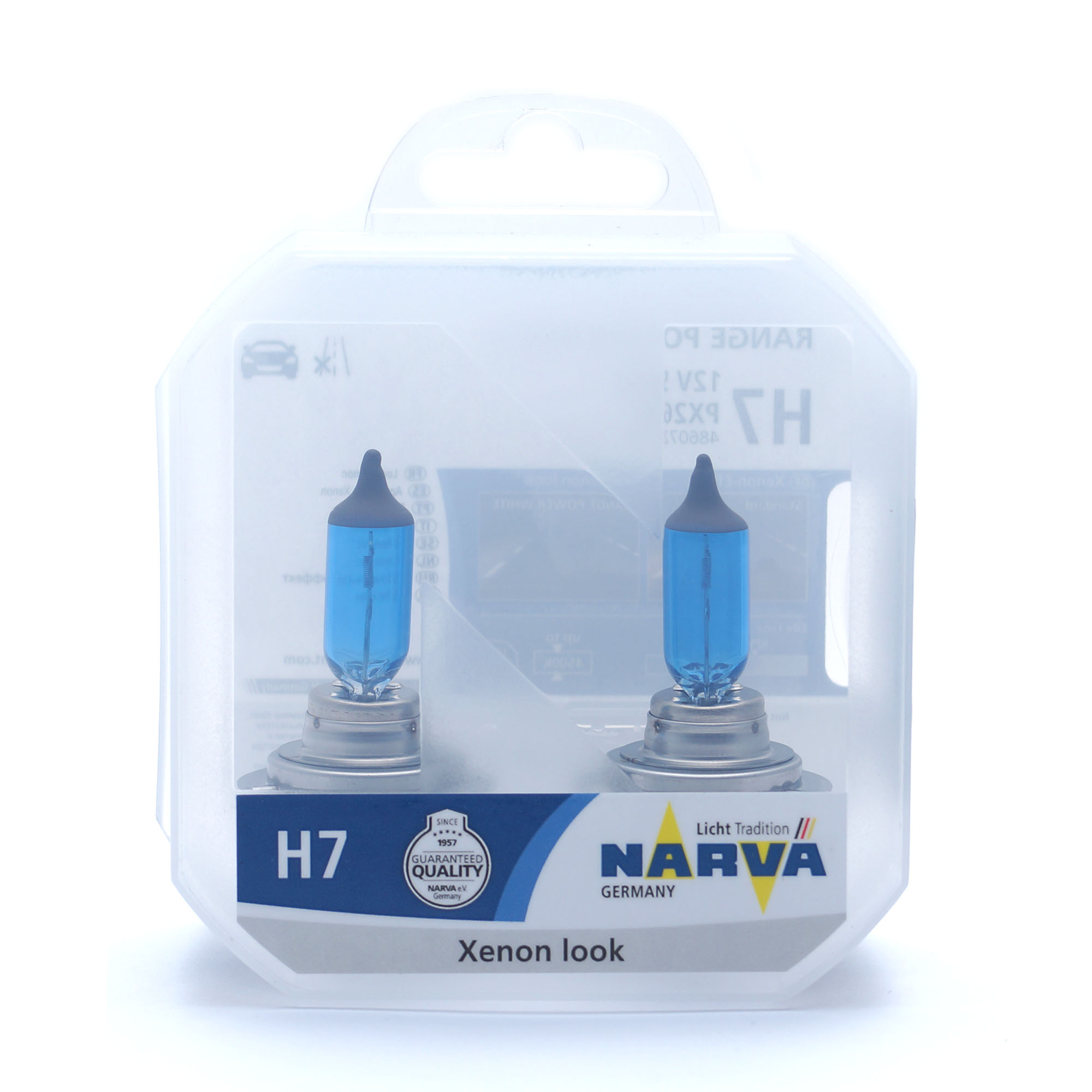 Лампа NARVA H7 12V 55W Range Power White синее стекло к-т