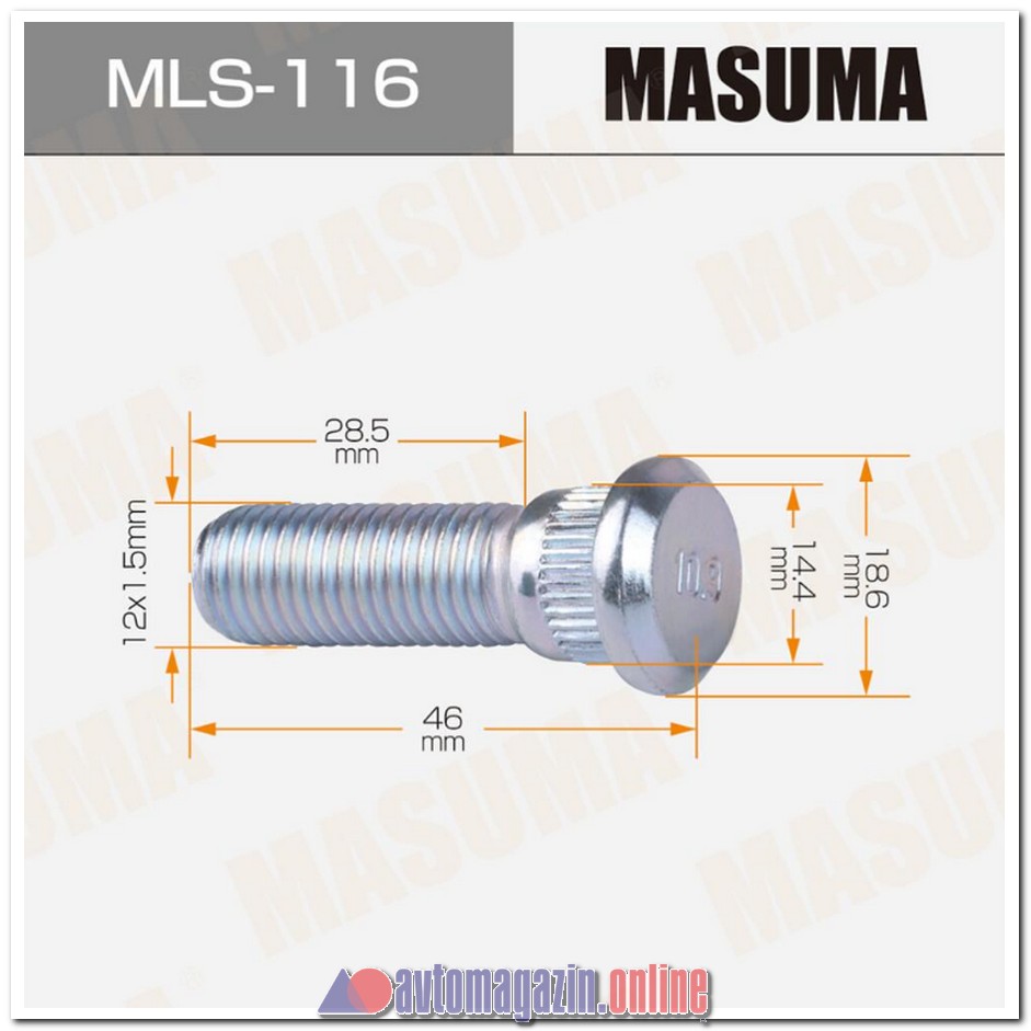 Шпилька колесная MASUMA M12x1.5 MLS-116 Honda Toyota