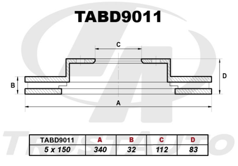 Диск тормозной TrustAuto TABD 9011