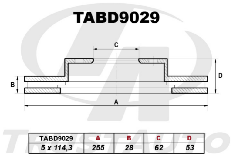 Диск тормозной TrustAuto TABD 9029