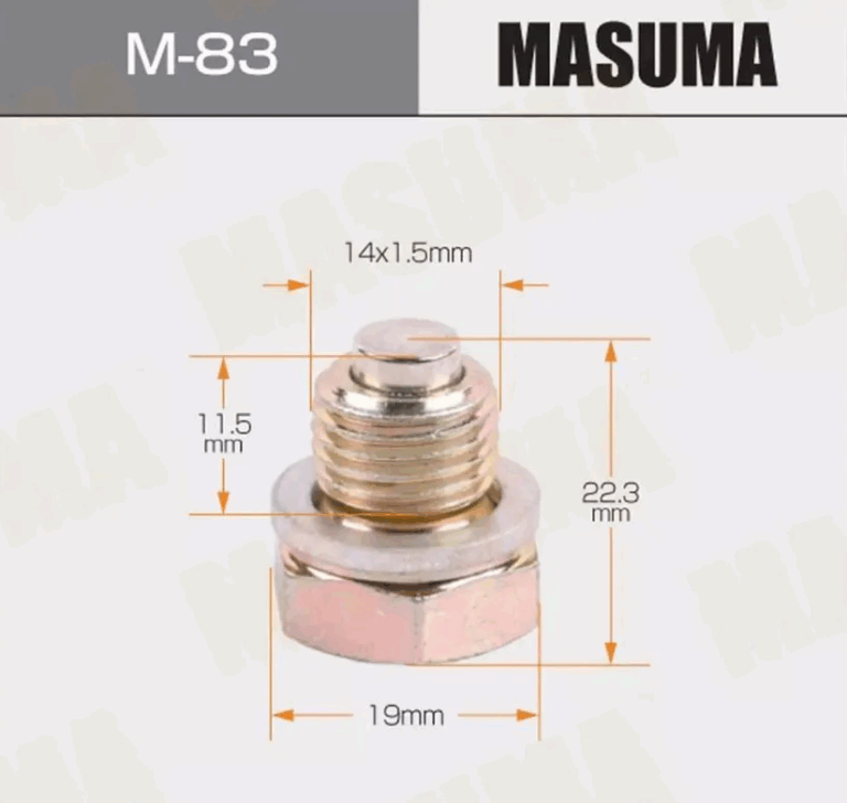Болт маслосливной MASUMA M-83 (с магнитом)