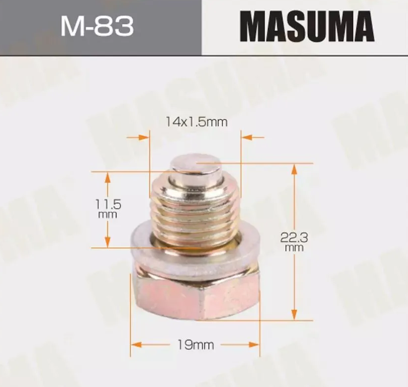 Болт маслосливной MASUMA M-83 (с магнитом)