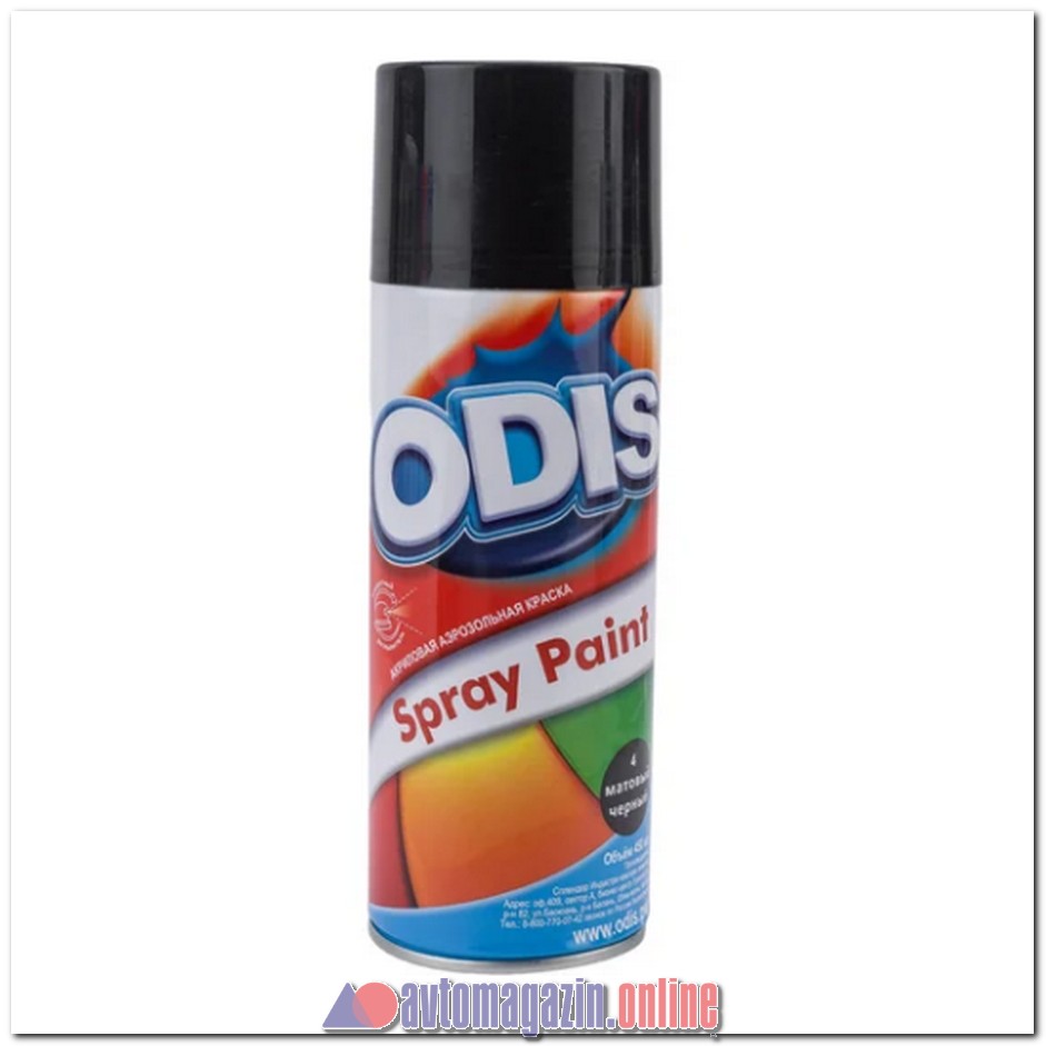 Краска-спрей ODIS  матовый черный 4
