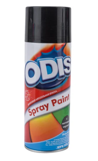 Краска-спрей ODIS  матовый черный 4