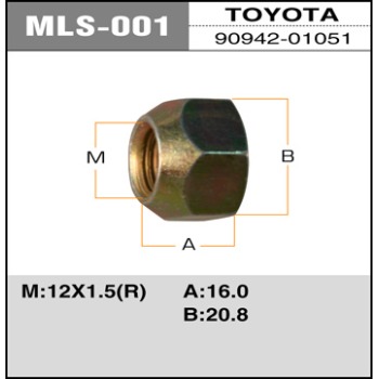 Гайка Masuma MLS-001 12*1.5 под ключ 21 сквозная