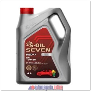 Масло S-OIL RED#7 10W30 SN/CF (п/синт) 4л (марк)