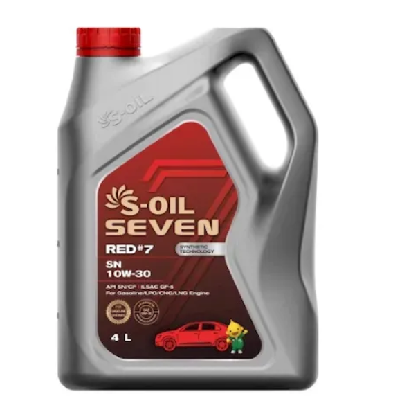 Масло S-OIL RED#7 10W30 SN/CF (п/синт) 4л