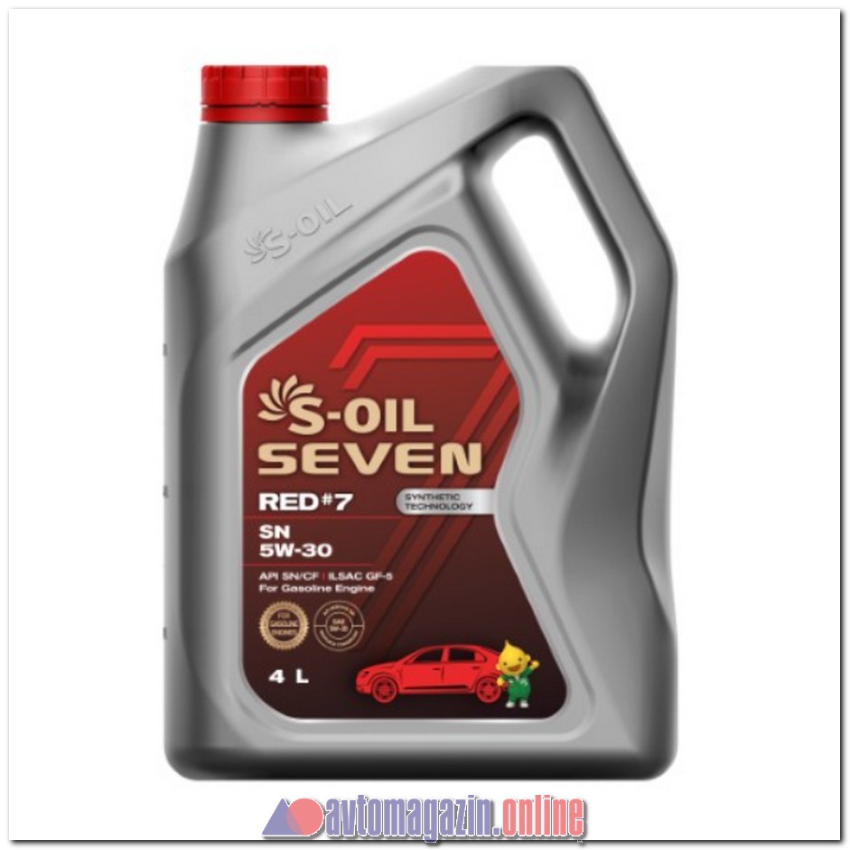 Масло S-OIL RED#7 5W30 SN/CF (п/синт) 4л (маркировка)