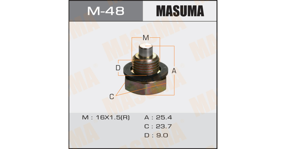 Болт маслосливной MASUMA M-48 (с магнитом )
