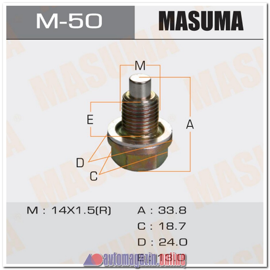 Болт маслосливной MASUMA M-50 14мм/1,5