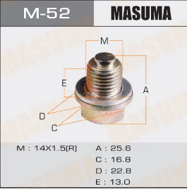 Болт маслосливной MASUMA M-52 (с магнитом)