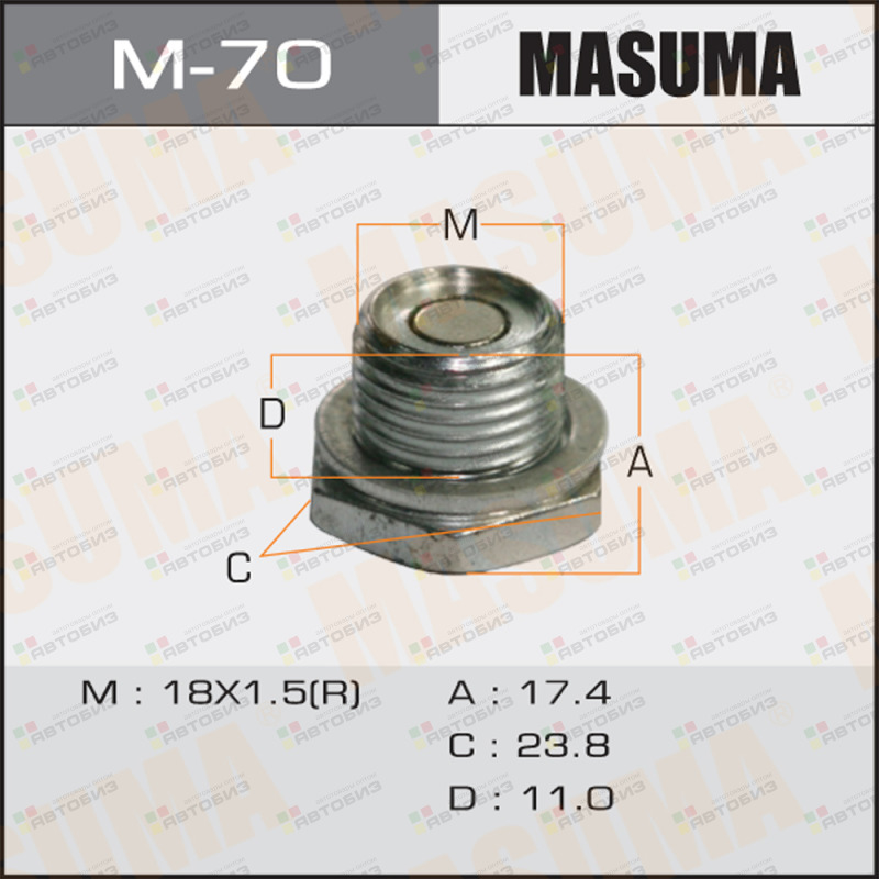 Болт маслосливной MASUMA M-70 (с магнитом)