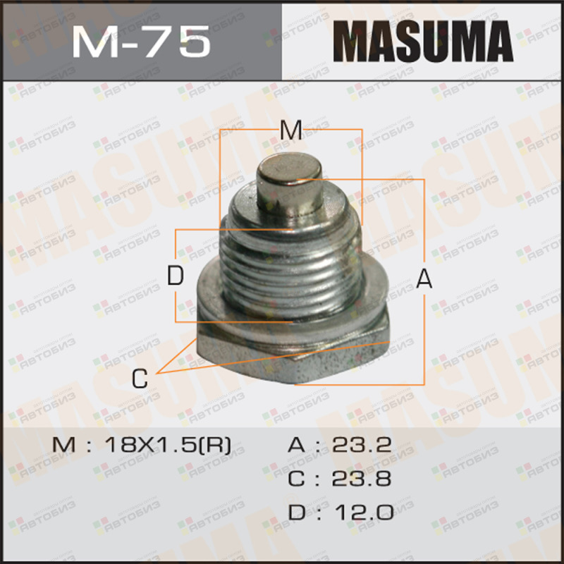 Болт маслосливной MASUMA M-75 (с магнитом)