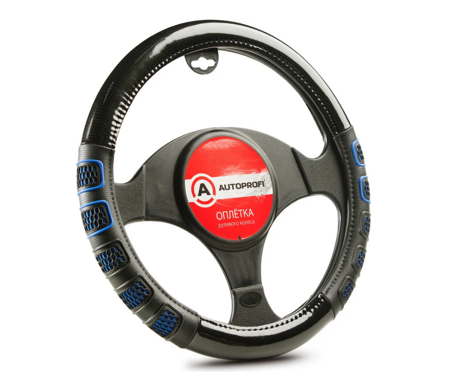 Оплетка руля AUTOPROFI AP-2051 BK/BL (S)