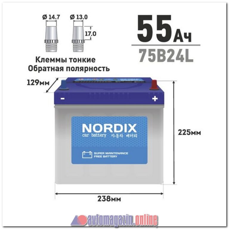 Аккумулятор NORDIX SMF75B24L 55Ah