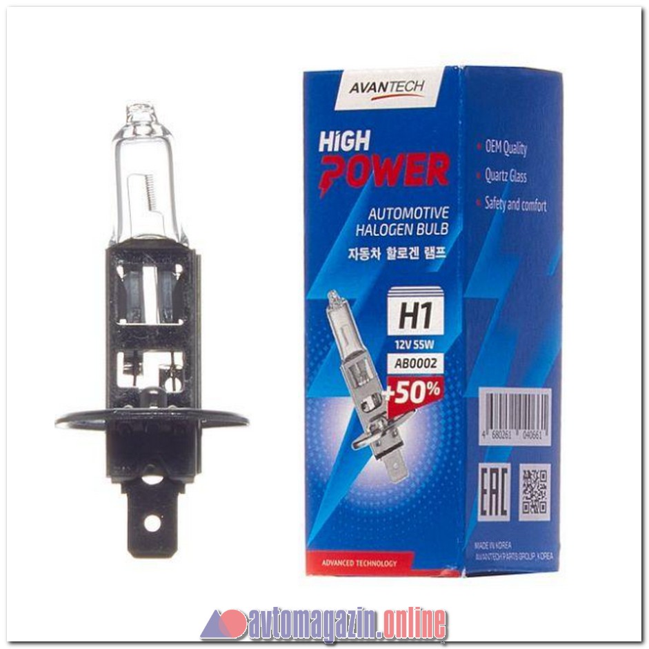 Лампа AVANTECH H1 12V 55W+50%